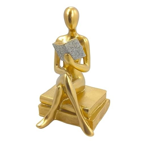 Leitora Estatueta Decorativa Feminina - Mulher que Lê - Resina Elegante para Decoração de Ambientes