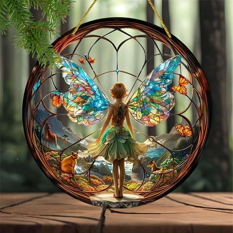 Decorações de Jardim com Estilo Encantado - Estátuas de Fadas e Anjos em Acrílico para Ambientes Externos