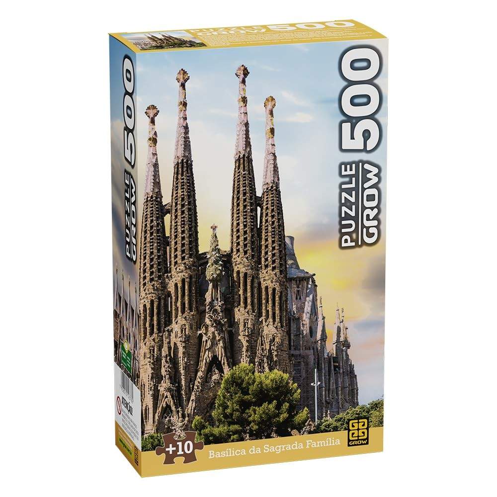 Puzzle 500 Peças Basilica da Sagrada Família - Grow - Desafio Inteligente para Montar e Decorar