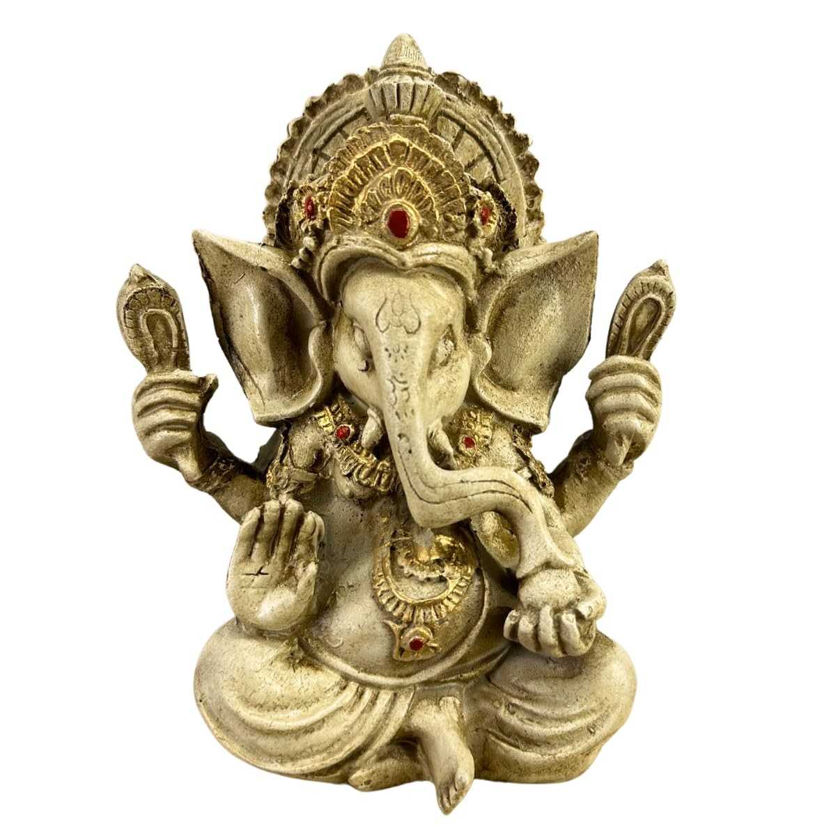 Estatueta Decorativa Lord Ganesha em Resina - Simboliza Prosperidade, Paz e Concentração para Ambientes Serenos