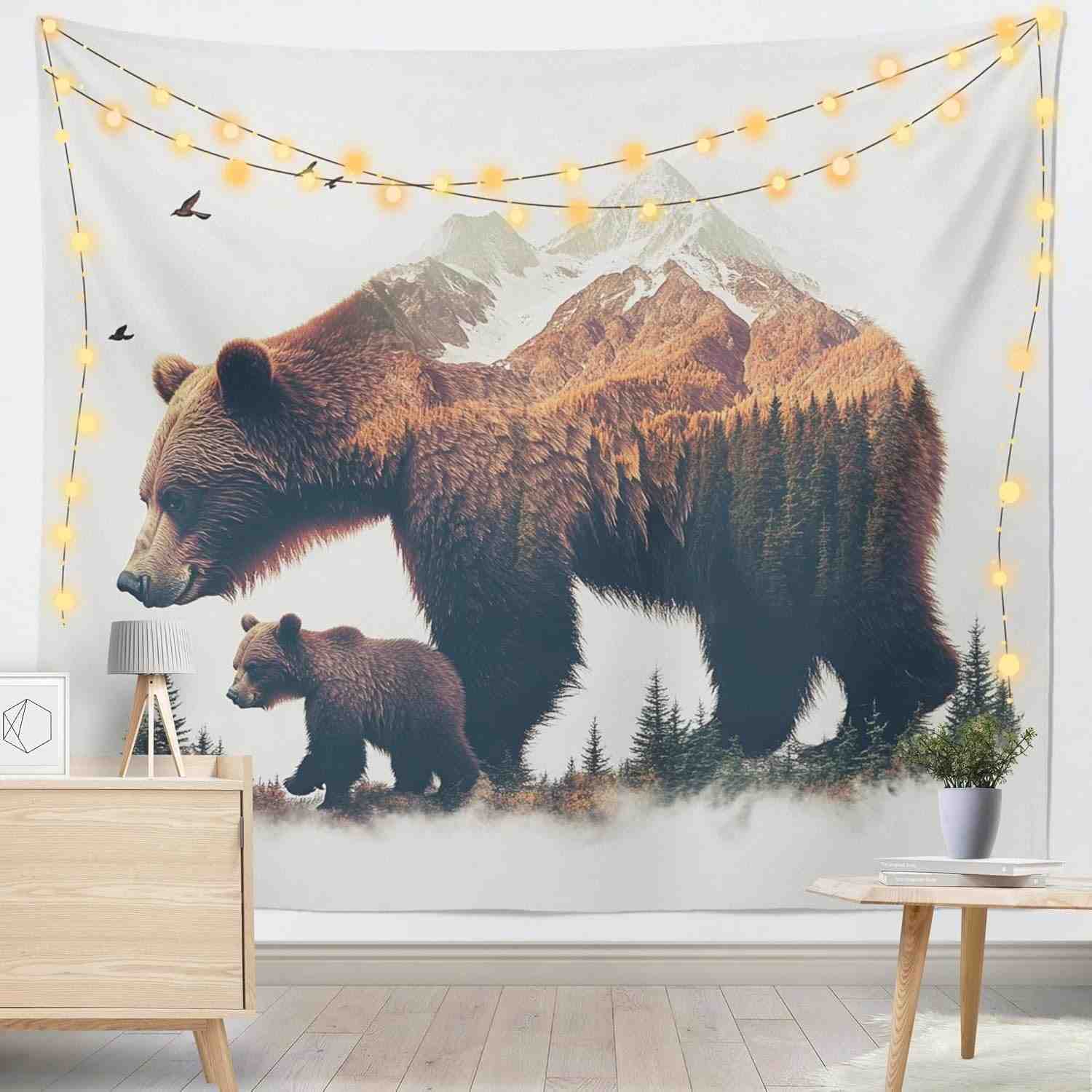 Urso para Tapeçaria Decorativa - 130x150cm | Decore Paredes com Estilo e Charme