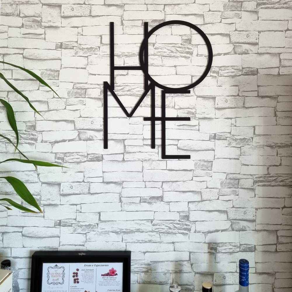 Escultura Decorativa de Parede Home em MDF 6mm Preto - Design Moderno para Ambientes Acogedores