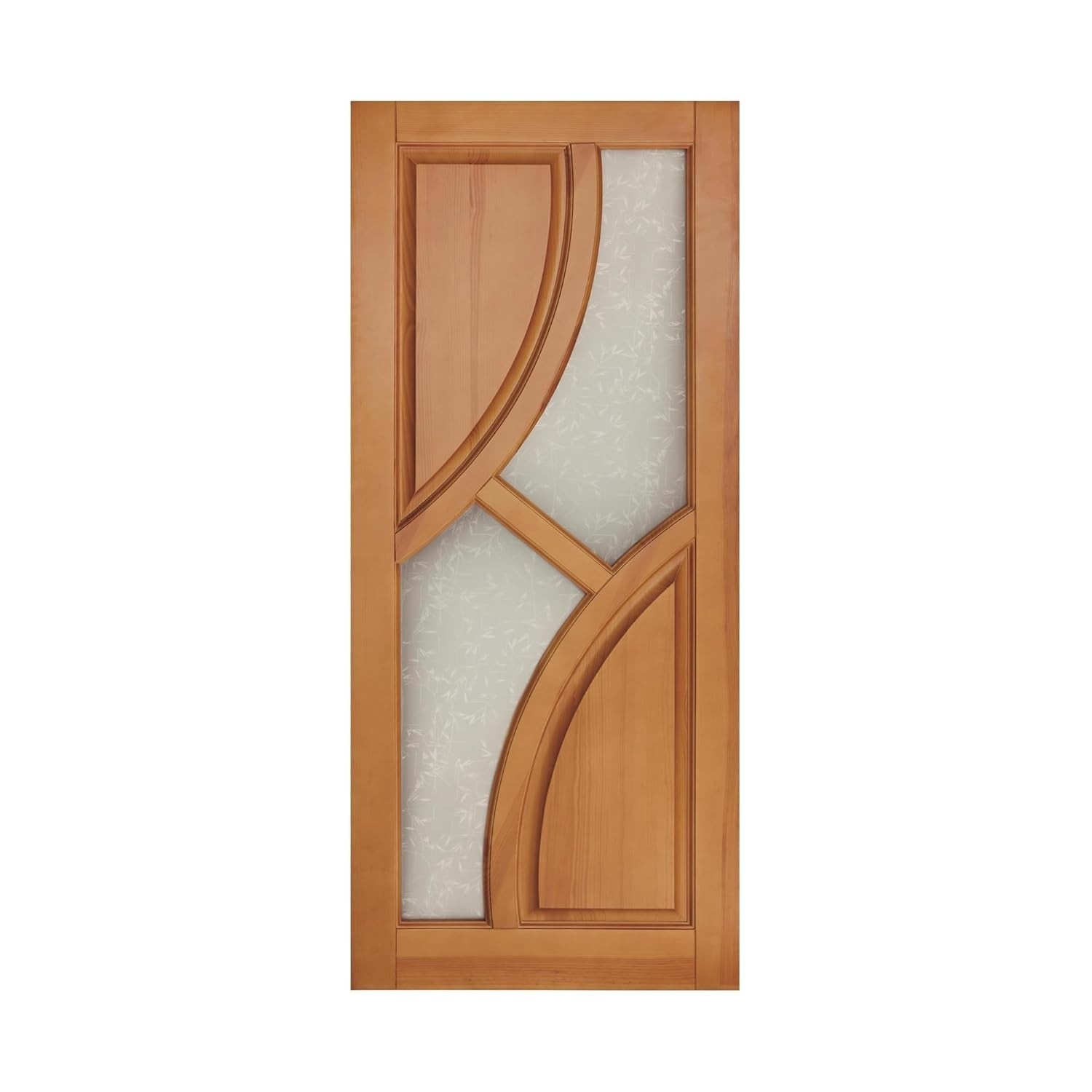 Adesivo Decorativo para Porta de Madeira - Design Marrom Claro e Amarelo Moderno