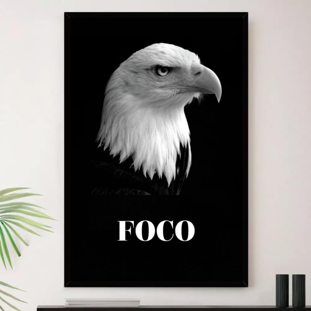 Quadro Decorativo Águia Foco - Estampa Inspiradora para Escritório e Sala A3 35x45cm