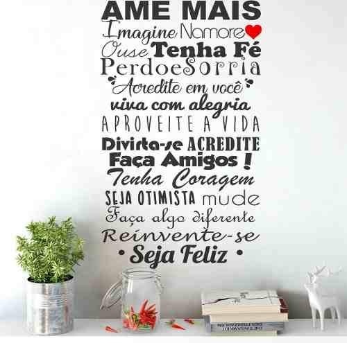 Adesivo Decorativo Ame Mais - 1m x 60cm - PVC Premium para Geladeira e Parede