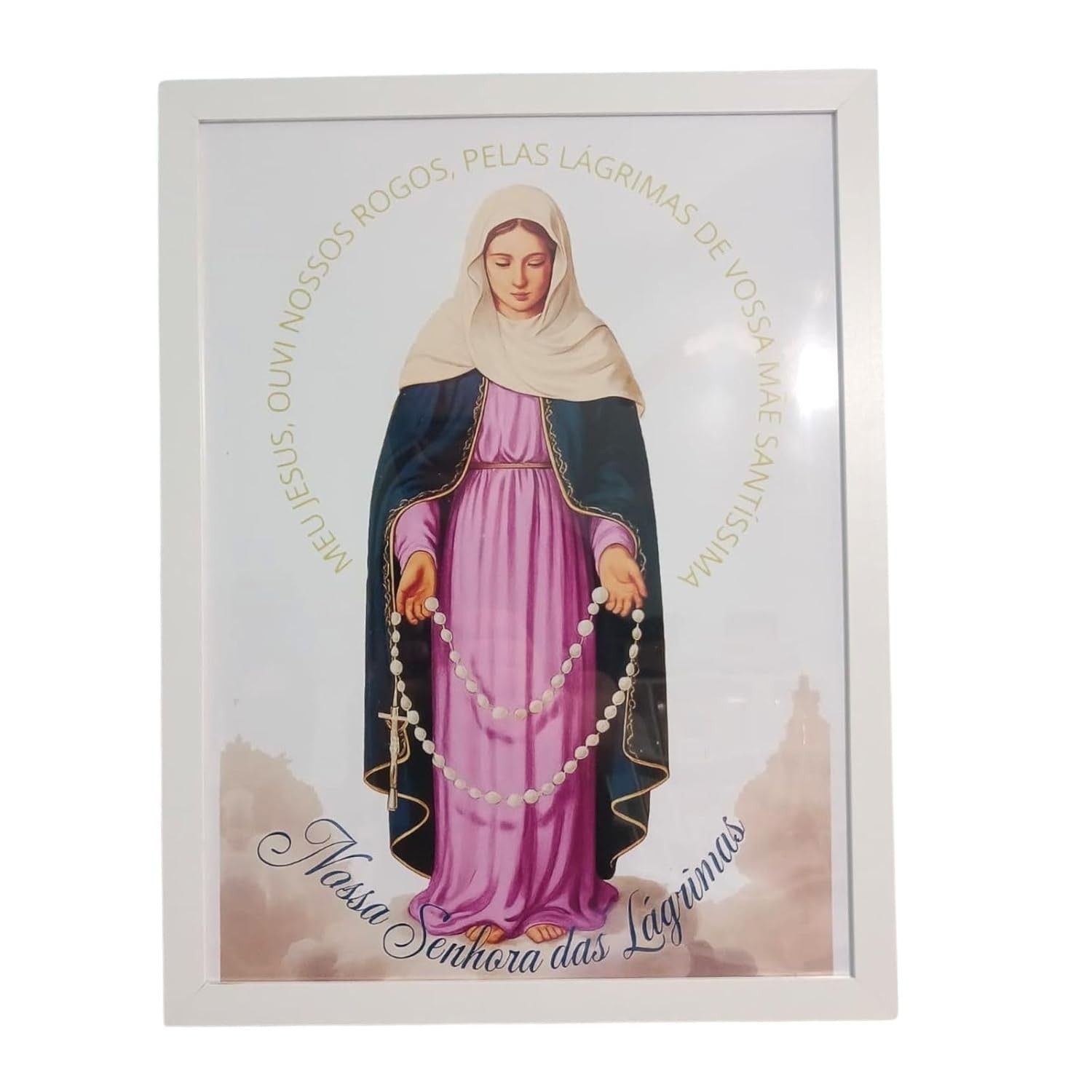 Quadro Decorativo Nossa Senhora das Lágrimas | Imagem Sagrada para Ambientes Espirituais