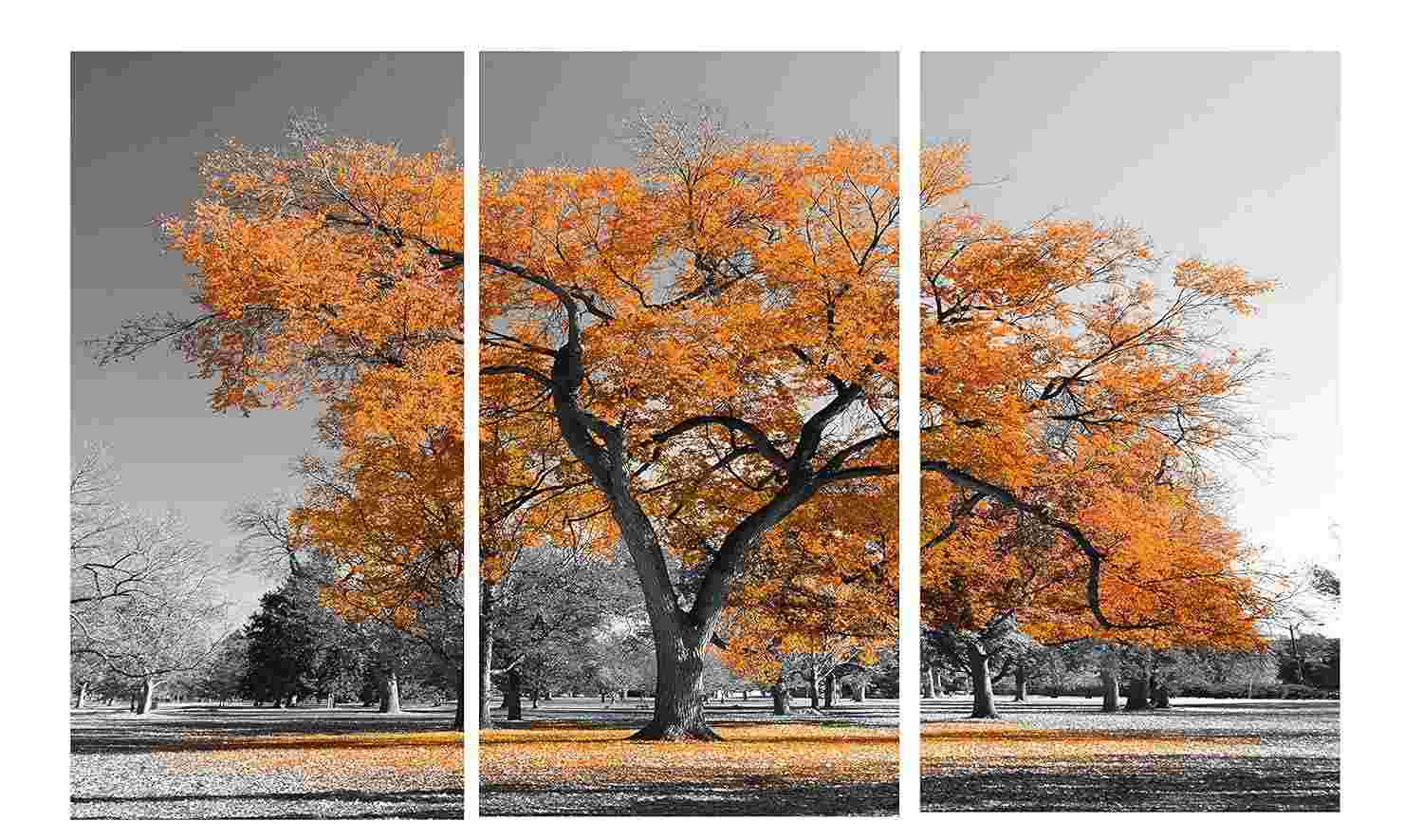 Quadro Decorativo Arvore Laranja Trio 60x120 - Transforme Seu Ambiente com Estilo e Natureza