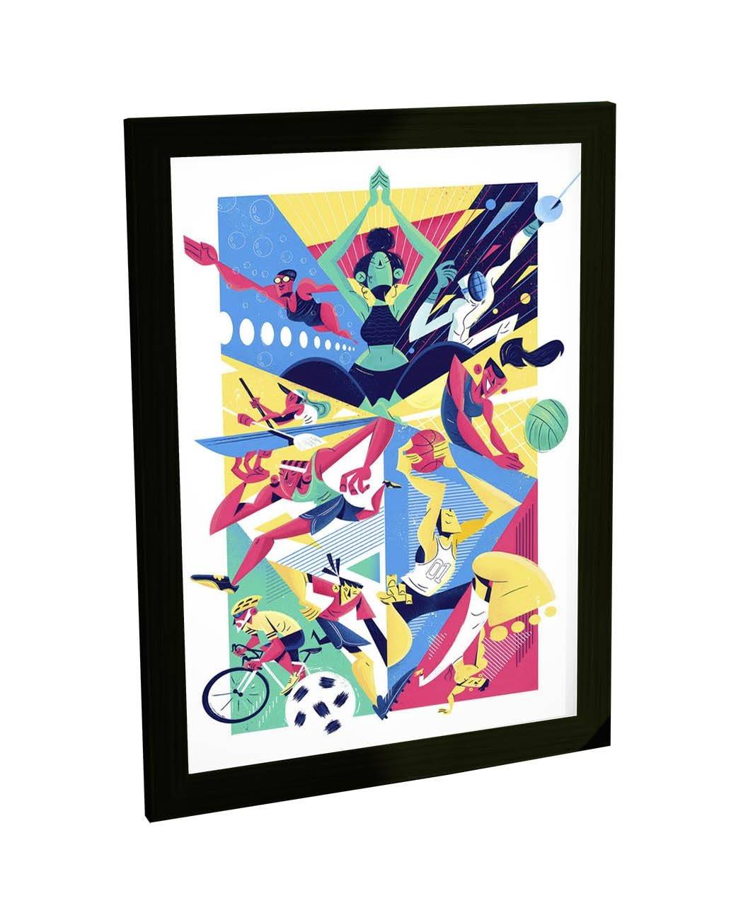 Quadro Decorativo Esportes Olímpicos - Estilo Olimpíada para Decoração de Quarto e Sala