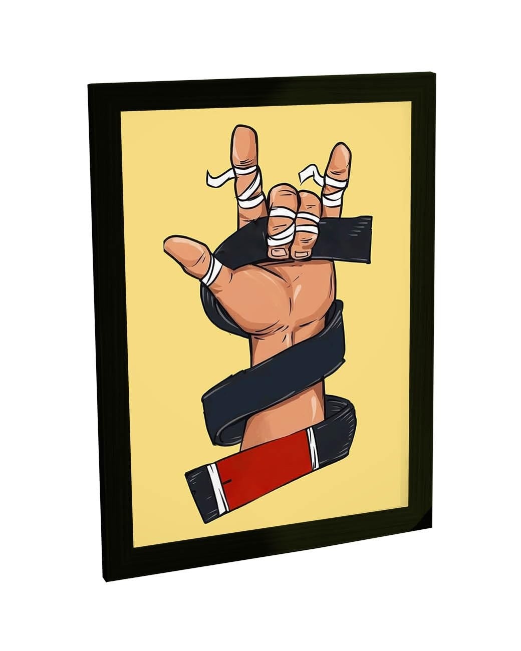 Quadro Decorativo Jiu Jitsu Faixa Preta - Moldura Premium para Decoração de Quarto e Sala