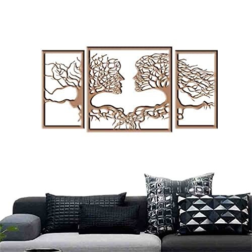 Quadro Decorativo Casal Árvore Vazado em MDF 3mm - Design Romântico e Moderno