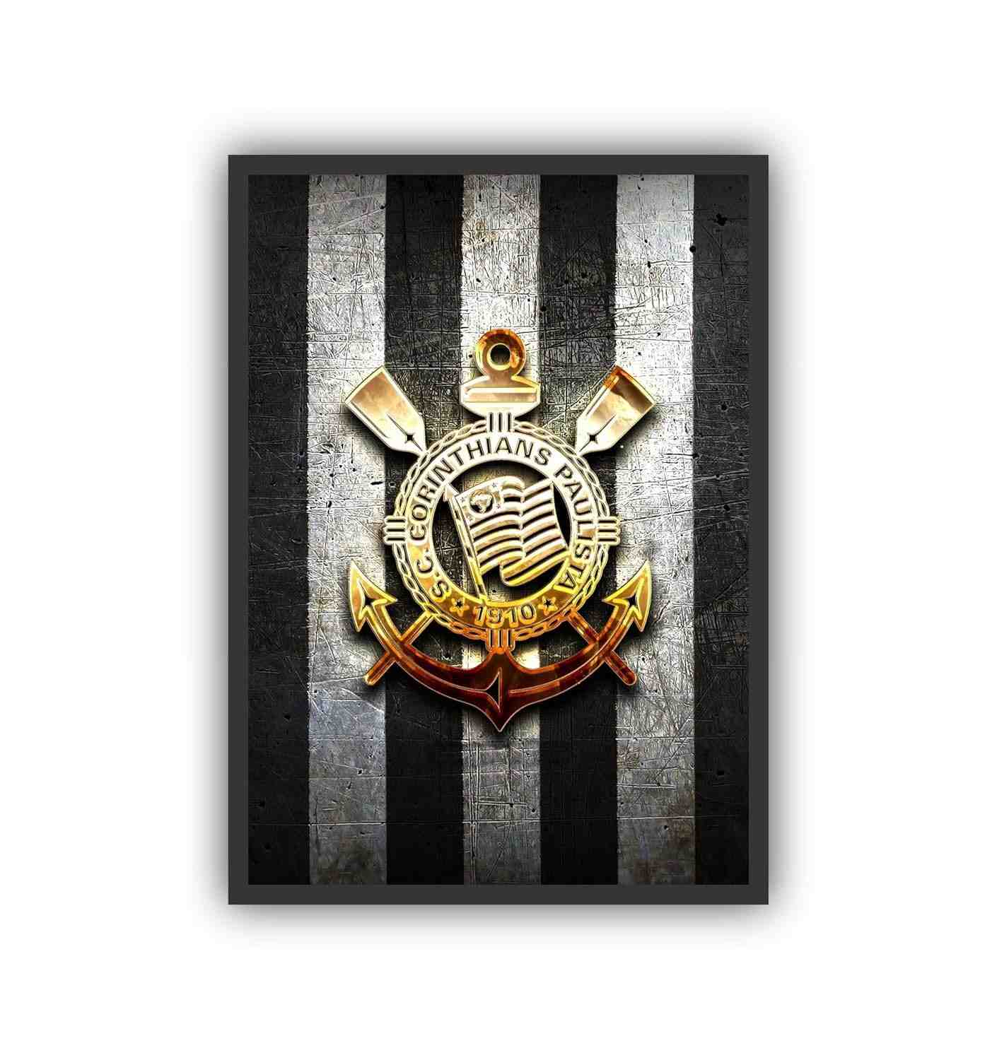 Quadro Decorativo Futebol Meu Timão - Moldura Preta Premium para Torcedores