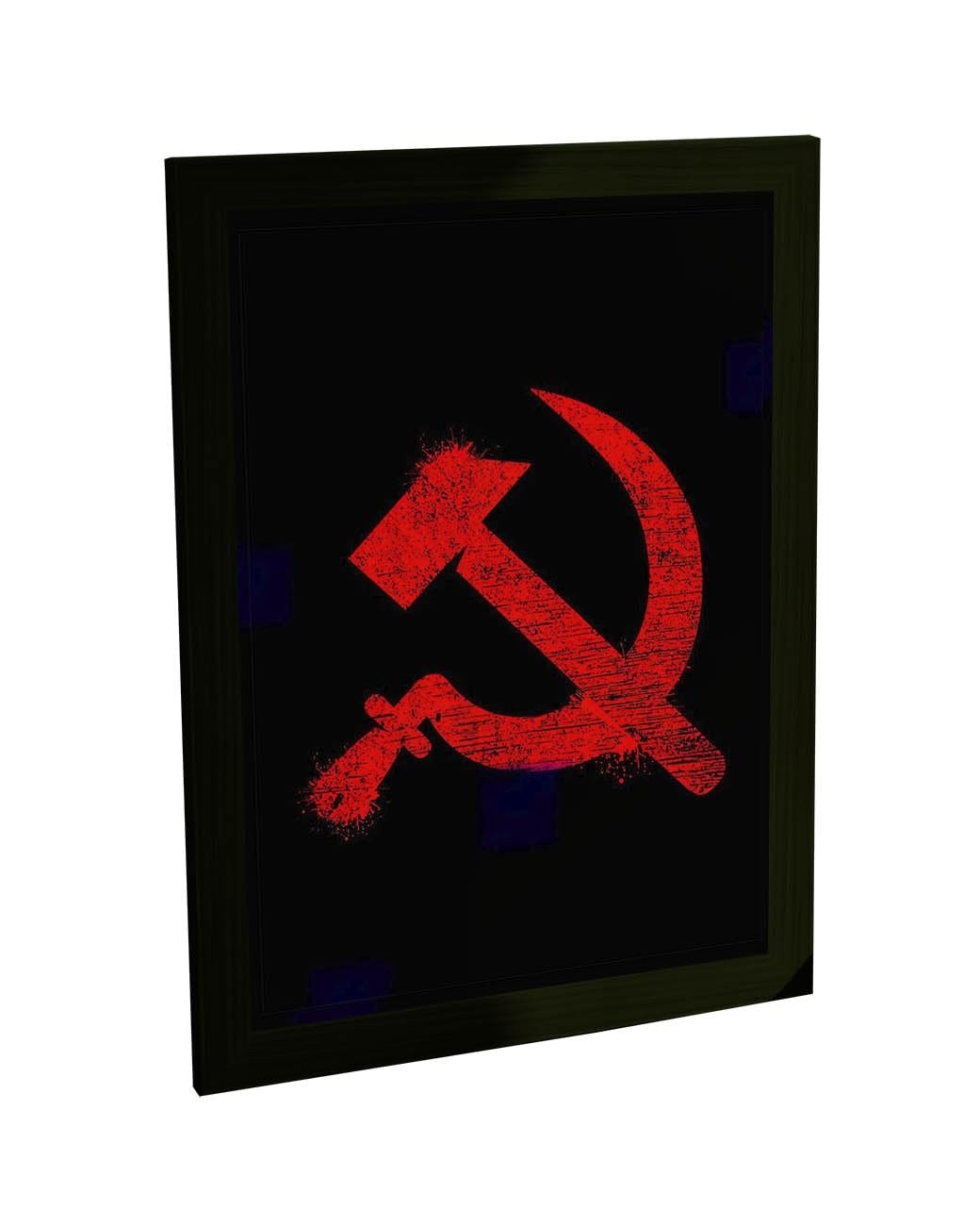 Quadro Decorativo Foice e Martelo - Símbolo do Comunismo com Moldura Premium