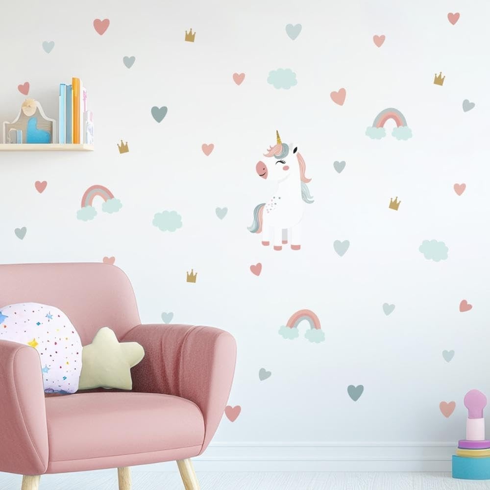 Adesivo Decorativo Unicórnio Lavável para Quarto Infantil - Seguro, Criativo e Fácil de Aplicar