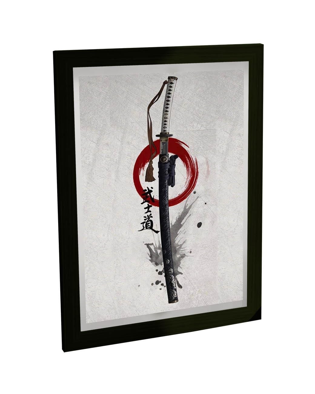 Quadro Decorativo Katana Samurai Bushido - Arte Japonesa para Sala e Quarto