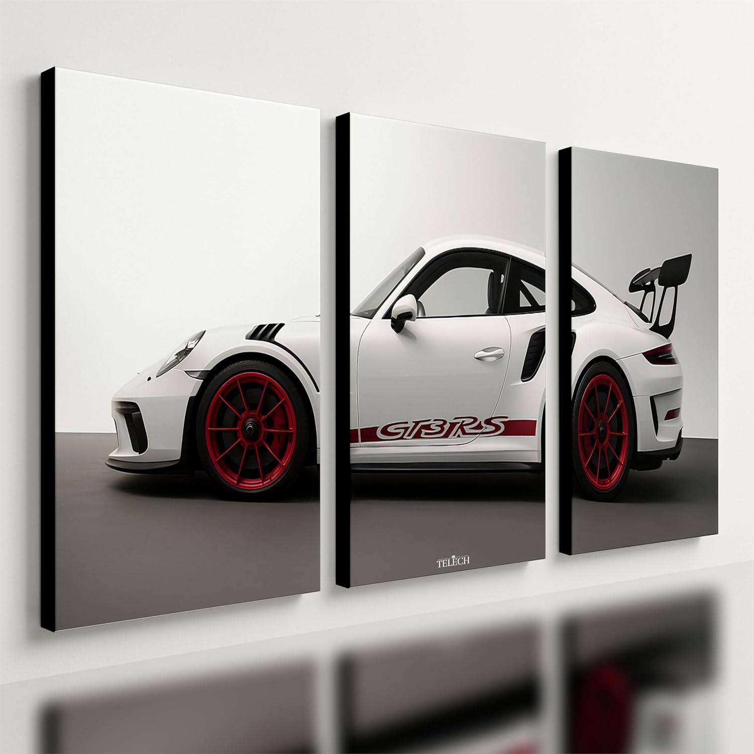 Kit 3 Quadros Decorativos Carros Esportivos Modernos - Design Luxo Premium 28x20cm