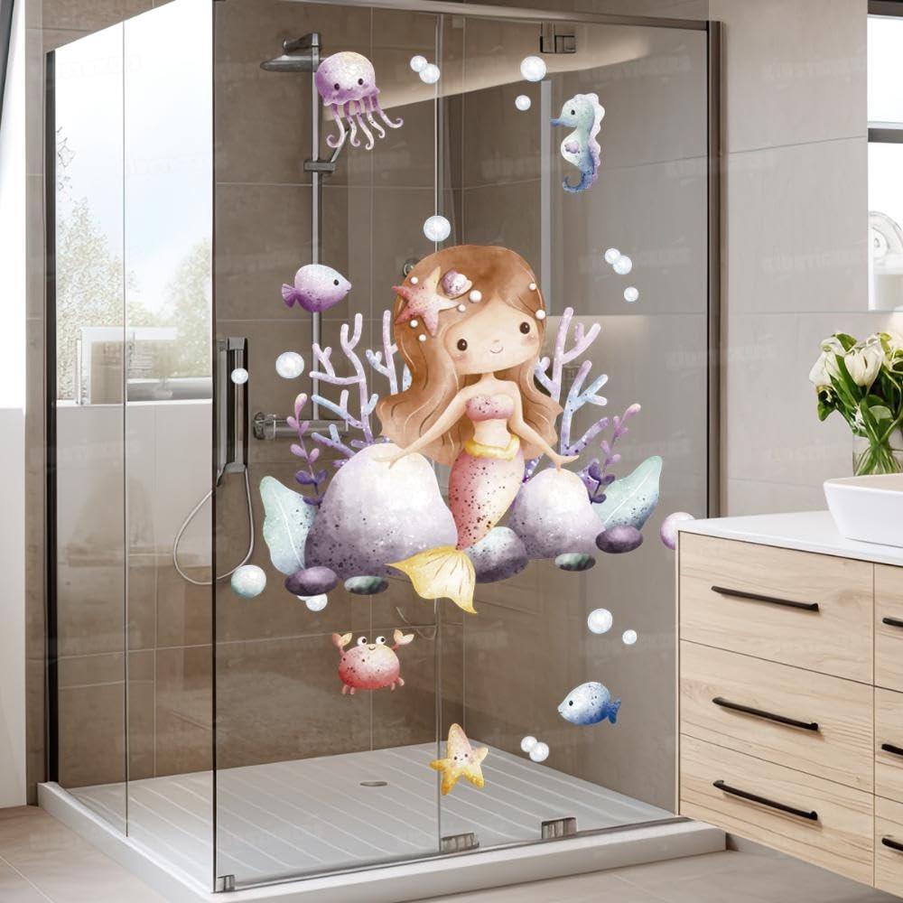 Kit Adesivos Fundo do Mar Laváveis - Decore Banheiro, Quarto Infantil e Piscina com Segurança e Estilo