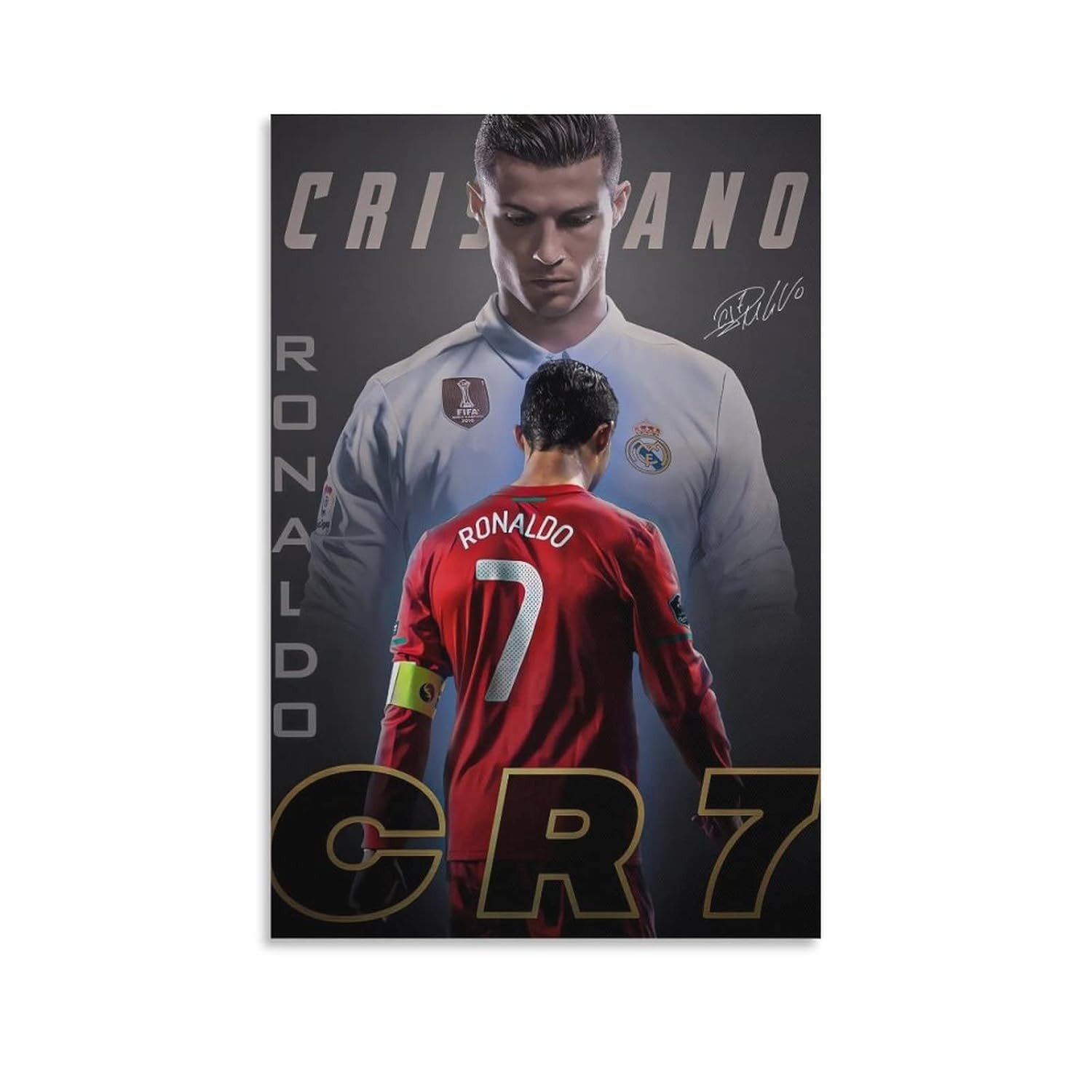 Pôster Cristiano Ronaldo em Tela 40x60cm - Decore com Estilo e Paixão pelo Futebol