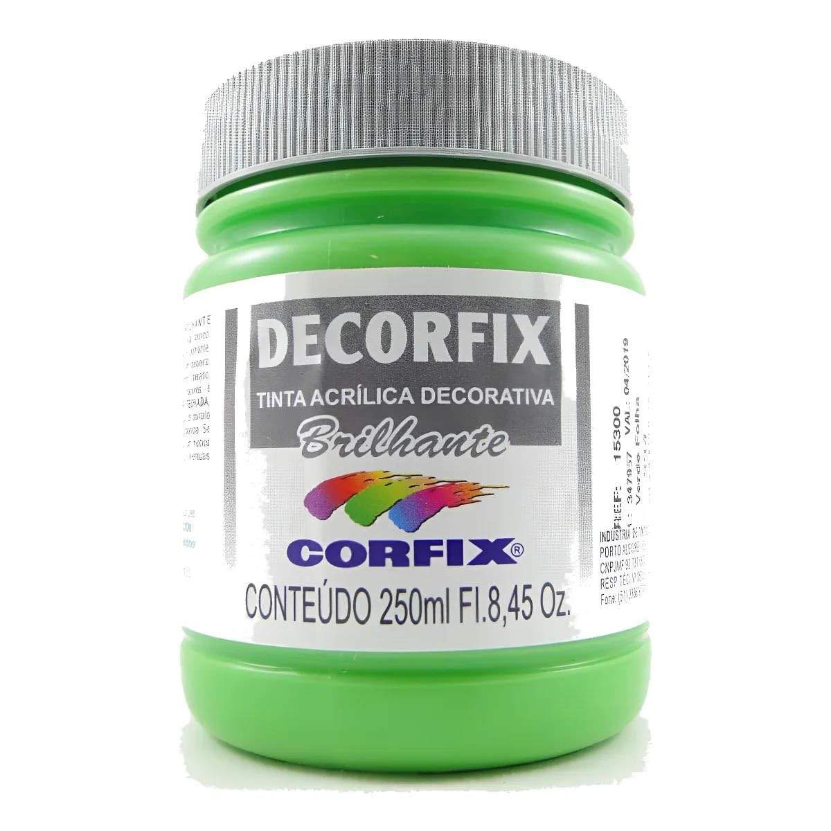 Tinta Acrí­lica Brilhante 250ml DECORFIX - Verde Folha - 334