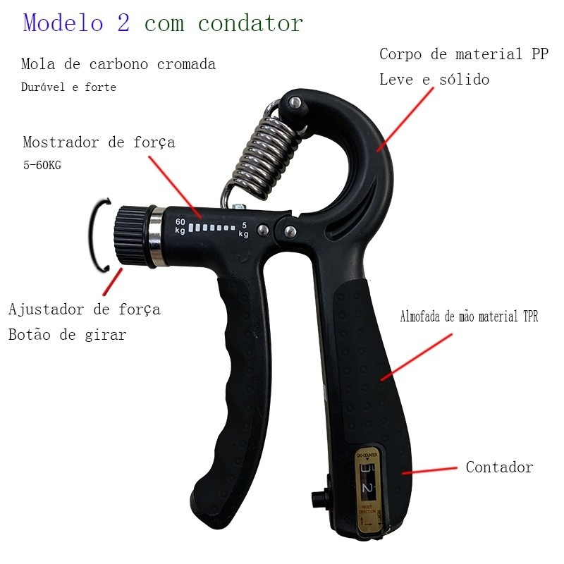 Aderência Manual 5-60 KG: Treine Força de Antebraço e Dedos
