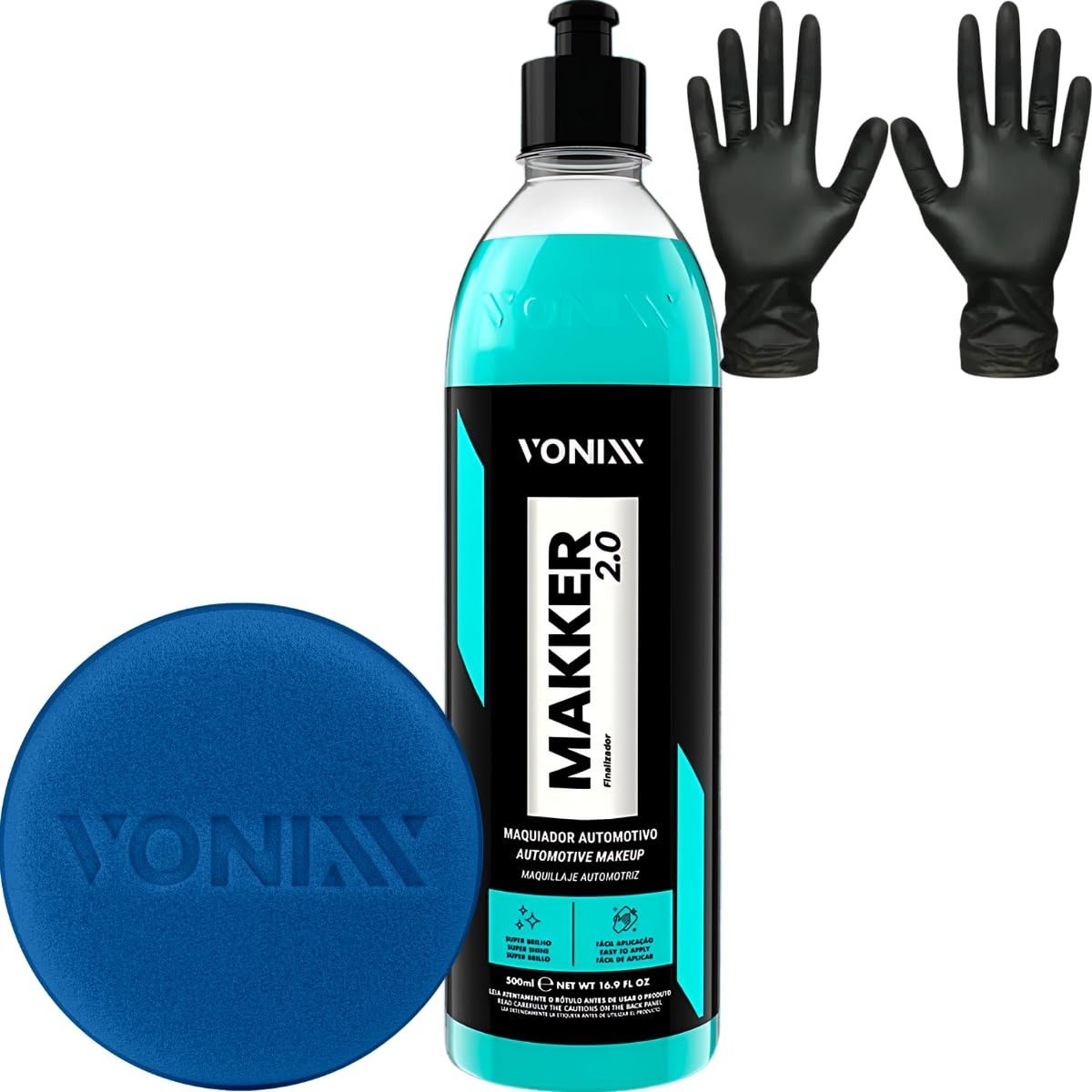 Makker Maquiador Automotivo Renova Pintura Defeitos + Luva Nitrilica + Aplicador Vonixx