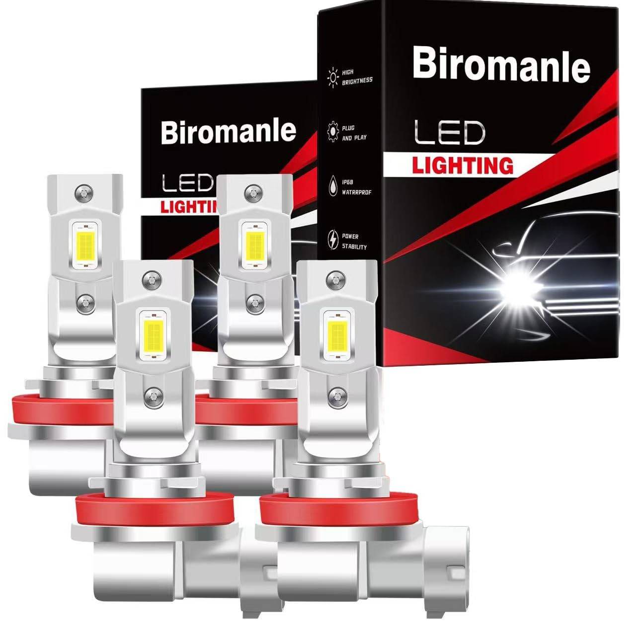 Kit 4 Lâmpadas LED H9/H11 Hi/Lo 6000K Branca para Can Am Defender (2016-2024) - Farol e Neblina