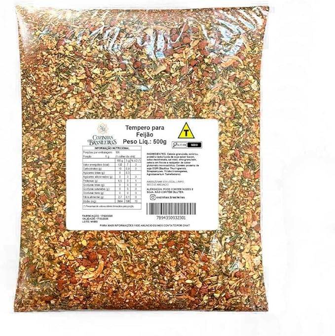 Tempero para feijão pedaços sabor bacon defumado (500g)