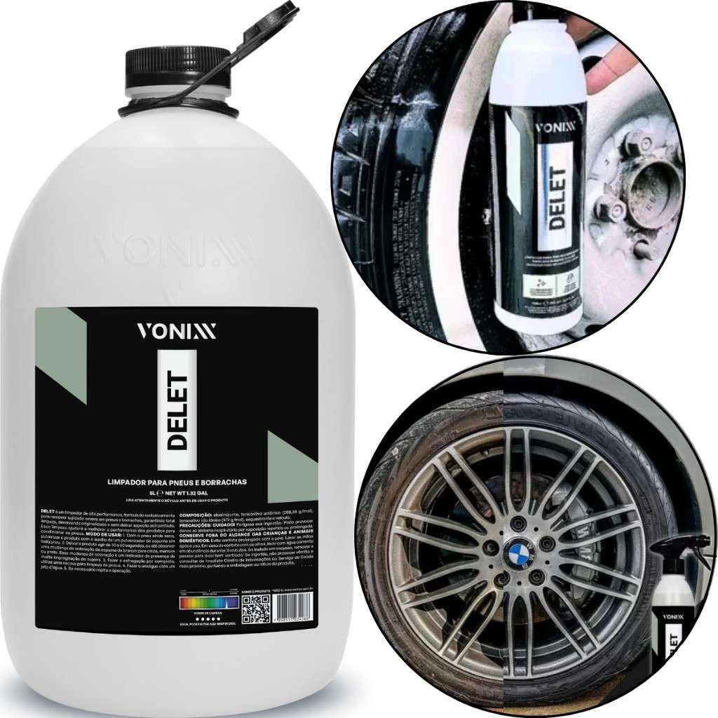 Delet Vonixx 5L: Limpador Imbatível para Pneus!