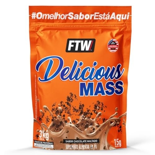 Delicious Mass Hipercalórico Refil 3kg Sabor Chocolate Maltado - FTW