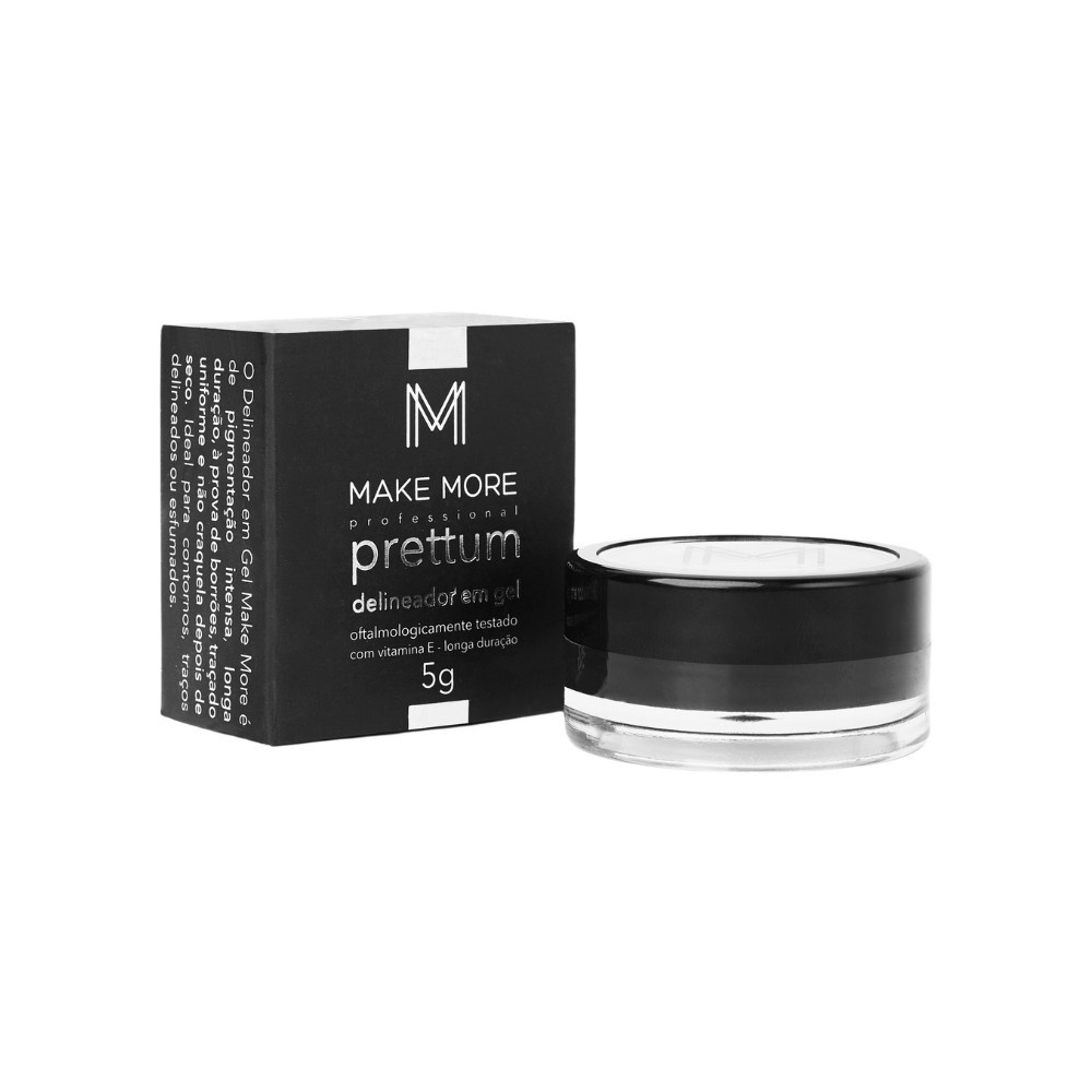 Delineador em Gel Preto Prettum Make More – Durabilidade e Precisão