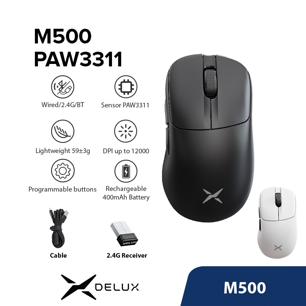 Delux M500: Mouse Gamer de 12000 DPI