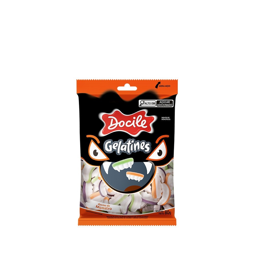 Dentes de Monstro: Bala de Gelatina Halloween 80g