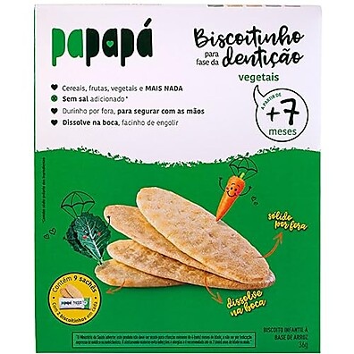 Papapá: Biscoito Dentição Vegetal 36g - Alívio e Sabor!