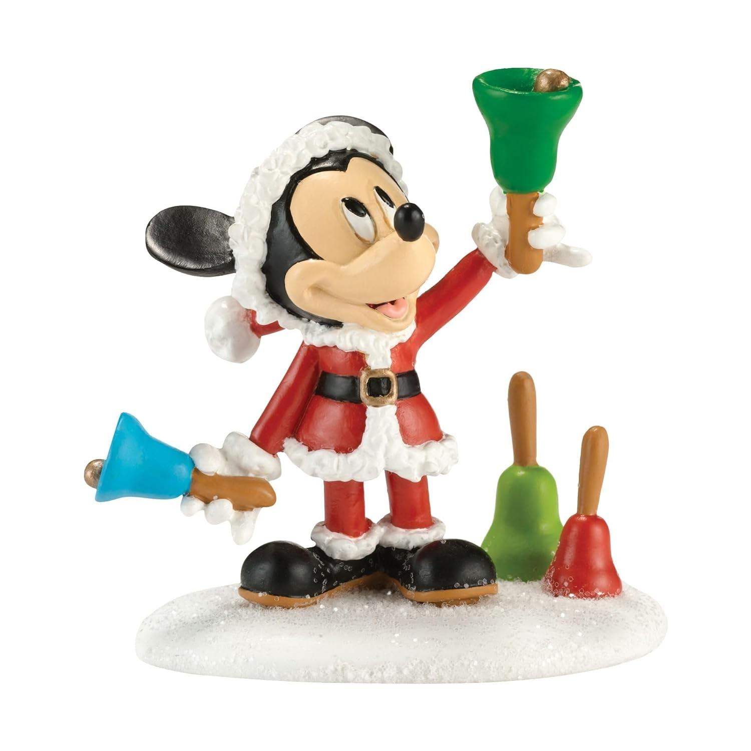 Department 56 Disney Village Ringing in the Holidays - Estátua Encantadora de 6 cm para Decoração Natalina