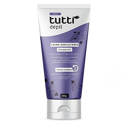 Depilação Sem Dor: Creme com Óleo de Uva Tutti Depil