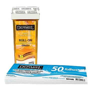 Depilação Sem Dor: Kit Cera Roll-on Depimiel Mel