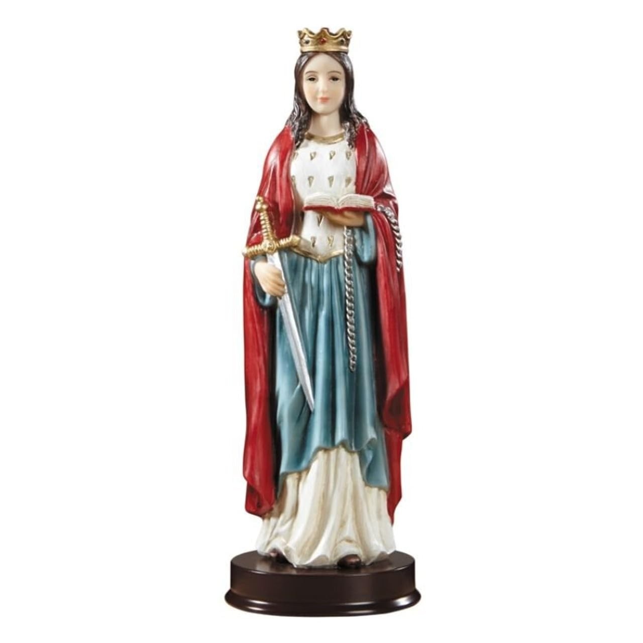 Estátua de Santa Dymphna - Protetora Contra Depressão e Ansiedade | Decoração Religiosa com Detalhes Finais
