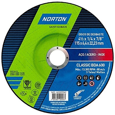 Desbaste Impecável: Disco Norton BDA600 4.1/2"