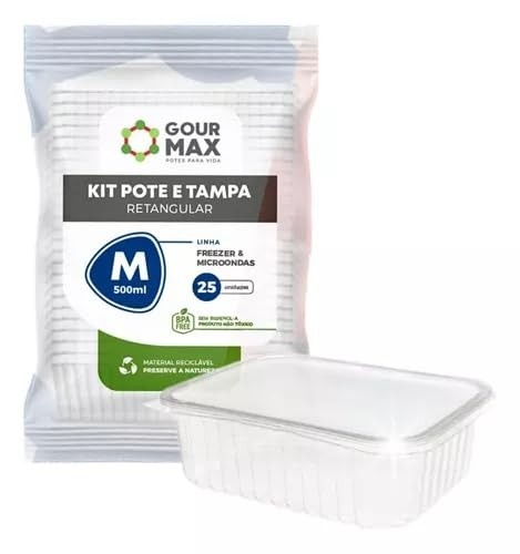 Kit 150 Potes Descartáveis 500ml com Tampa - Seguros, Práticos e Versáteis para Microondas e Freezer