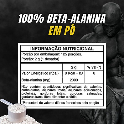 Beta Alanina 100% Pura 250g Ronnie Coleman: Acelere Seu Treino com 50% de Desconto