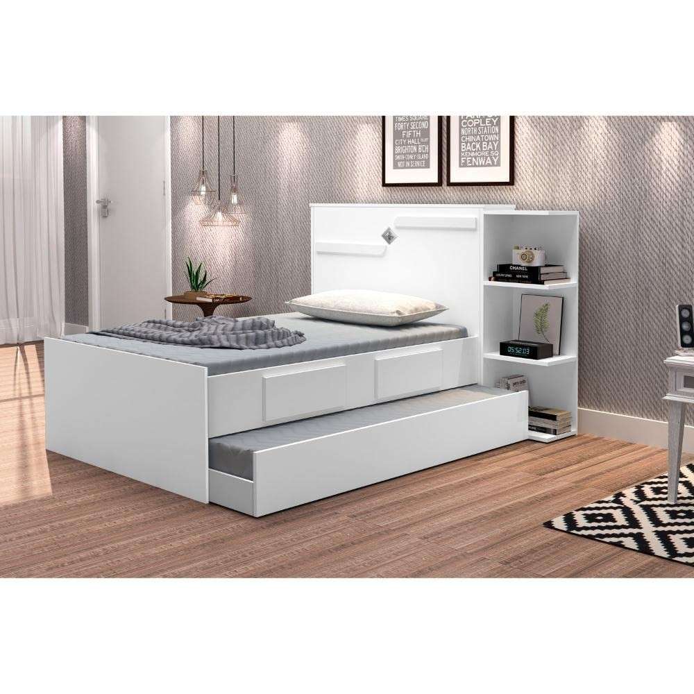 Bicama Baú Solteiro com 2 Gavetas Iris J&Móveis - Design Moderno e Praticidade