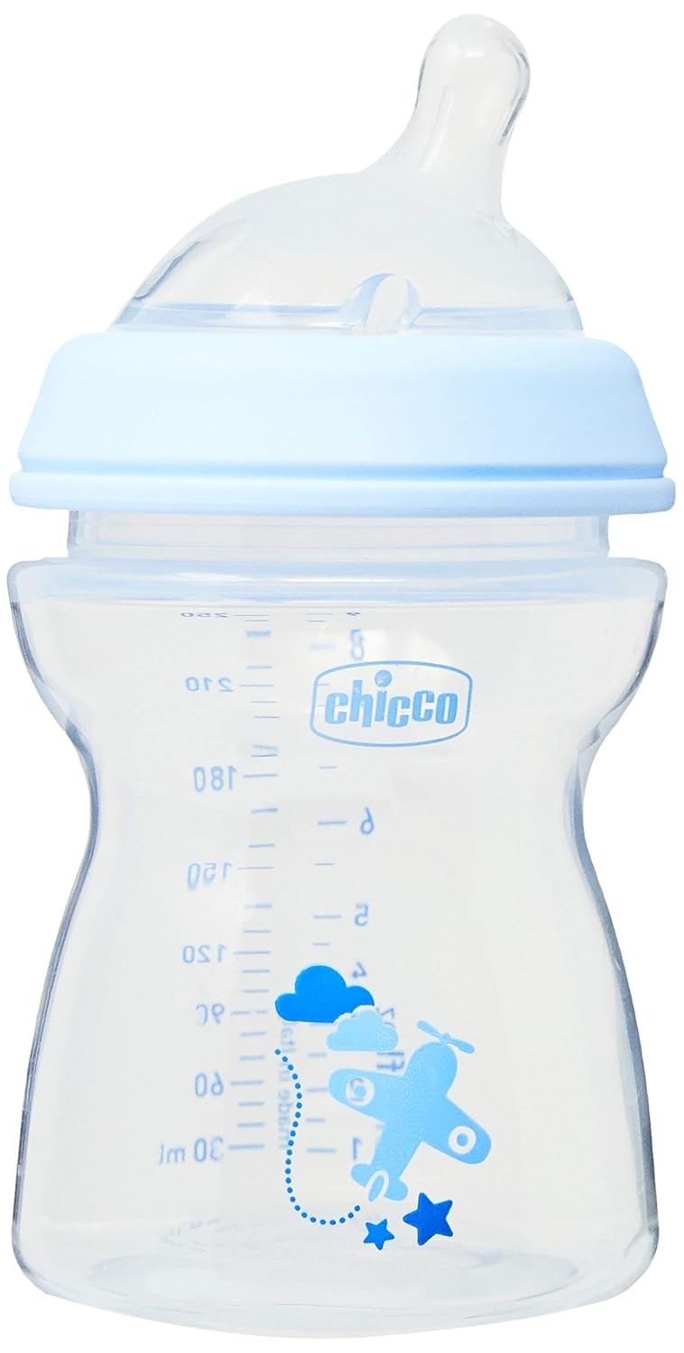 Mamadeira Step Up 250ml Azul - Anti Cólicas e Design Ergonômico para Bebês