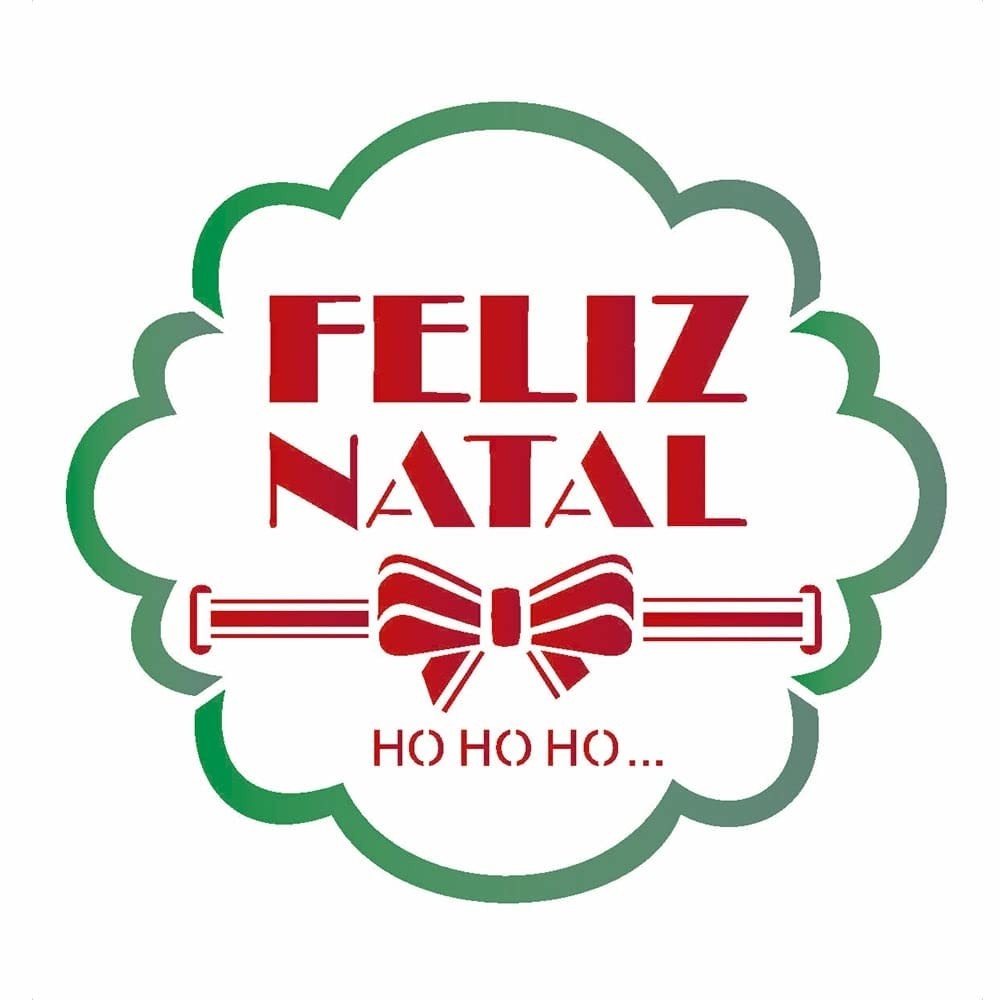 Stencil de Acetato para Pintura 20x25cm - Moldura Feliz Natal | Design Versátil para Artesanato