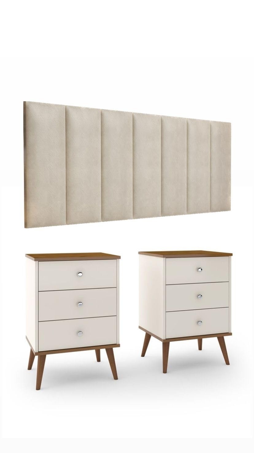 Conjunto Cabeceira Cama Queen 1,60 com 2 Criados-Mudos | Design Moderno e Funcional