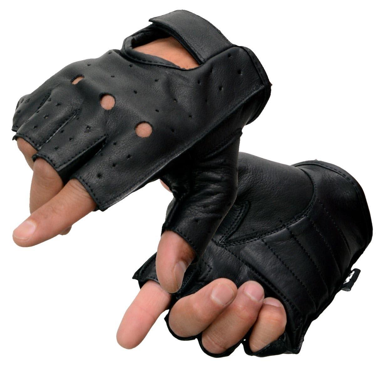 Luvas de Motociclista Milwaukee Leather: Conforto e Proteção com Gel e Design Sem Dedos
