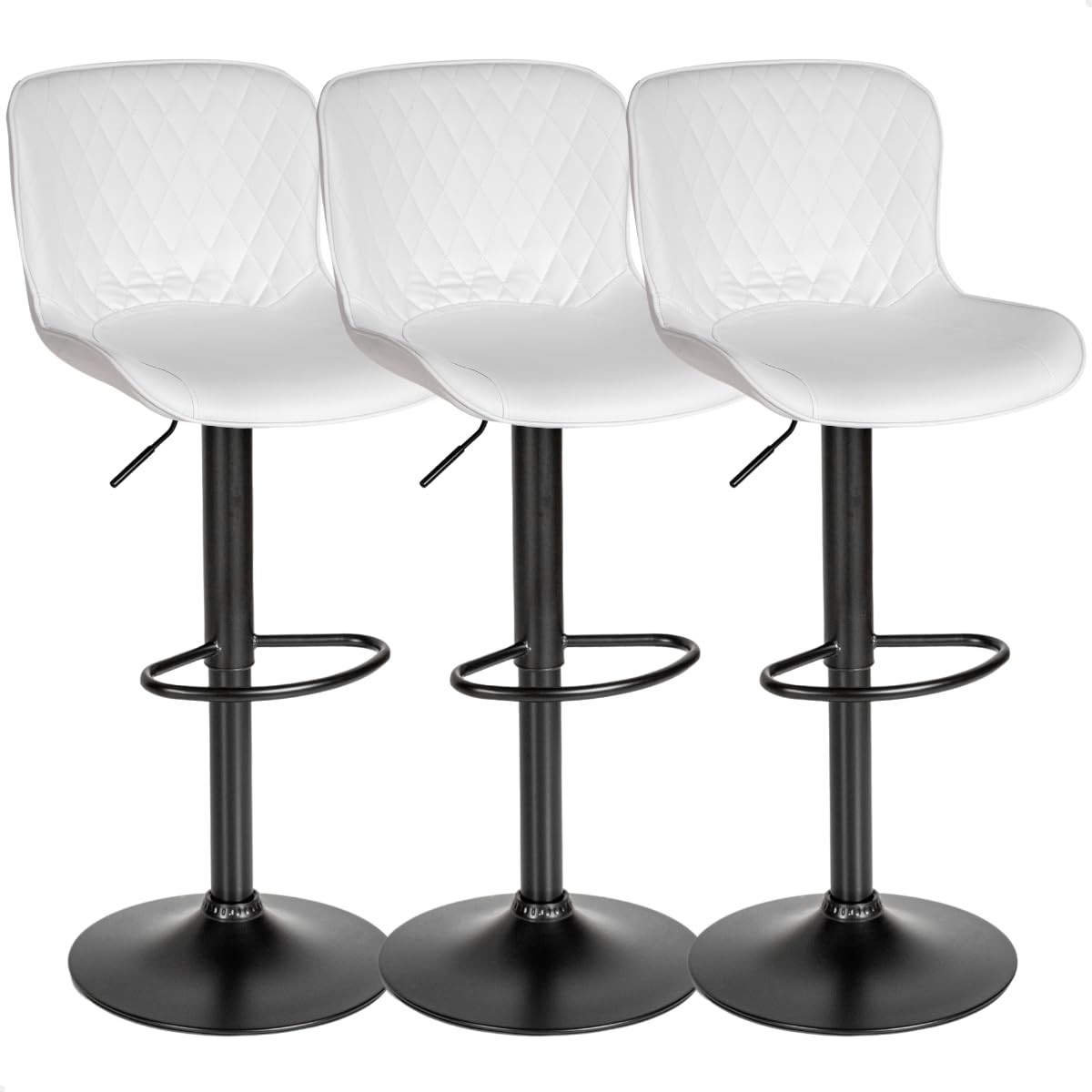Kit 3 Banquetas Giratórias com Encosto - Design Moderno para Cozinha Americana e Balcão