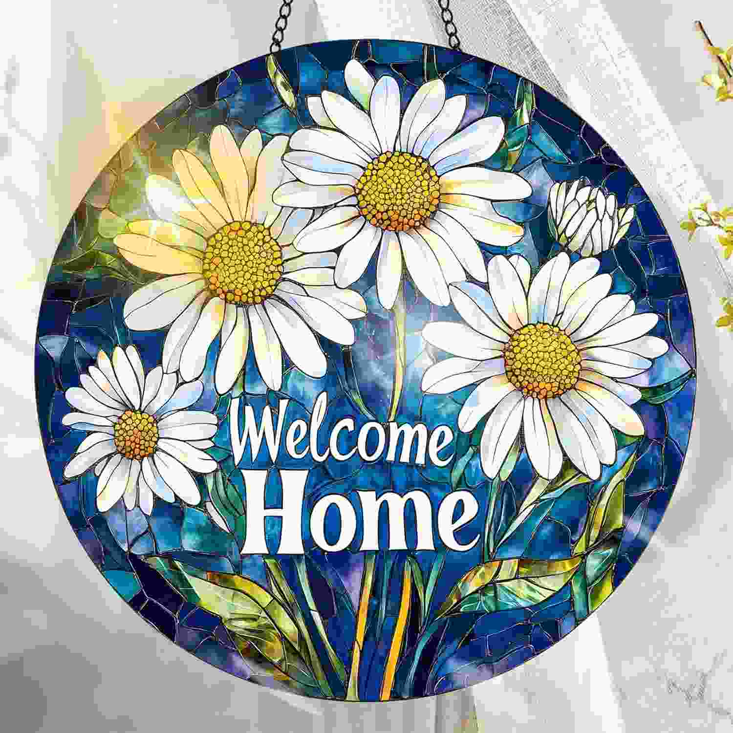 Suncatcher Acrílico Colorido - Decoração de Janela com Design de Vitral | Apanhador de Sol e Arte de Parede para Ambientes Internos