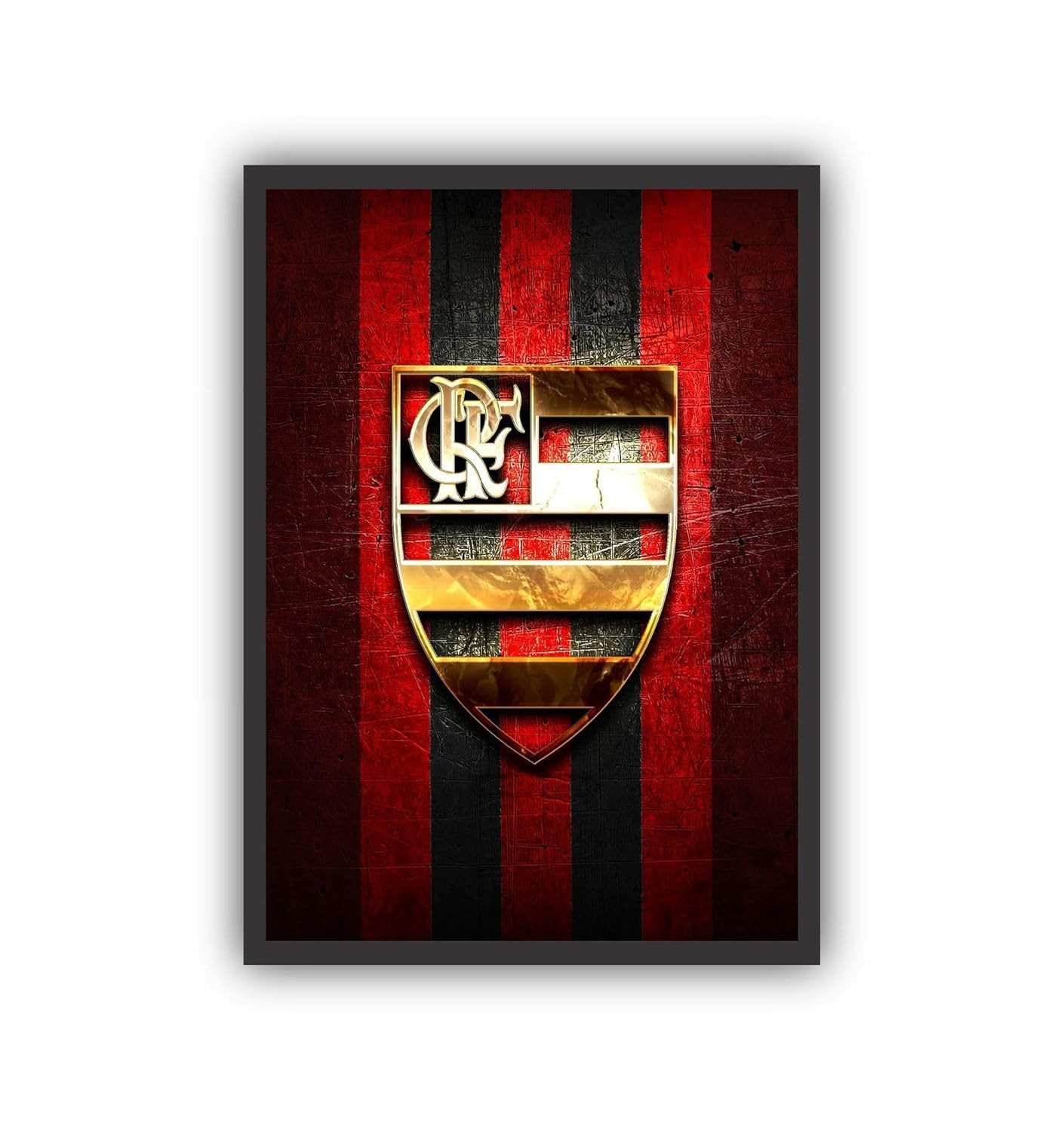 Quadro Decorativo Futebol Mengo 24x33cm - Moldura em Madeira com Design Exclusivo
