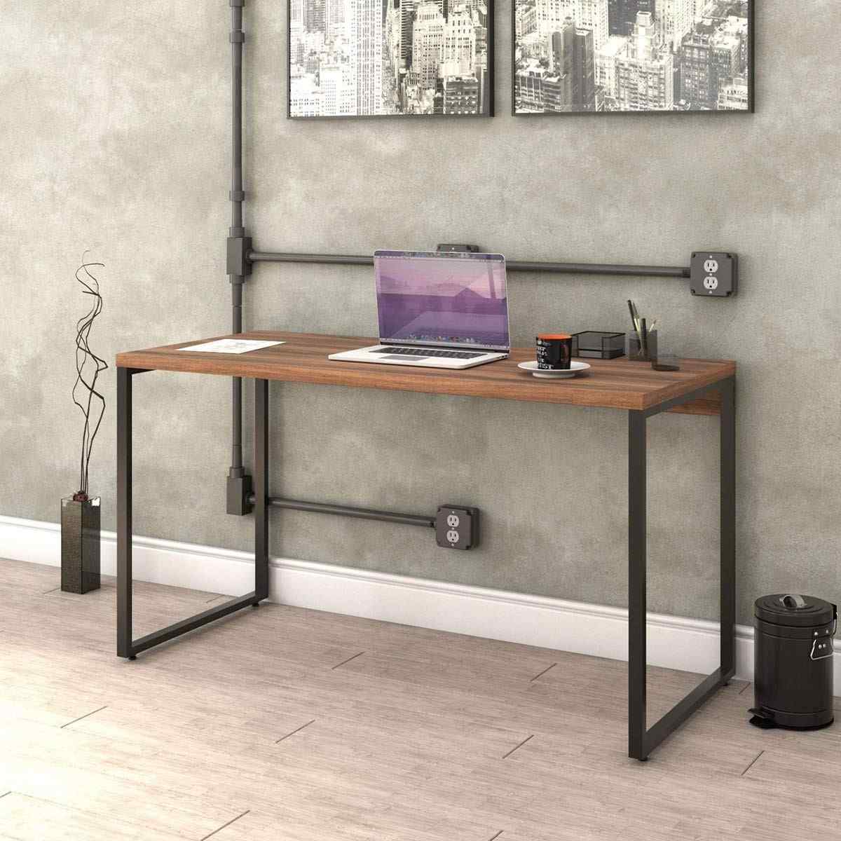 Mesa de Escritório Estilo Industrial 1,35m - Design Moderno e Resistente