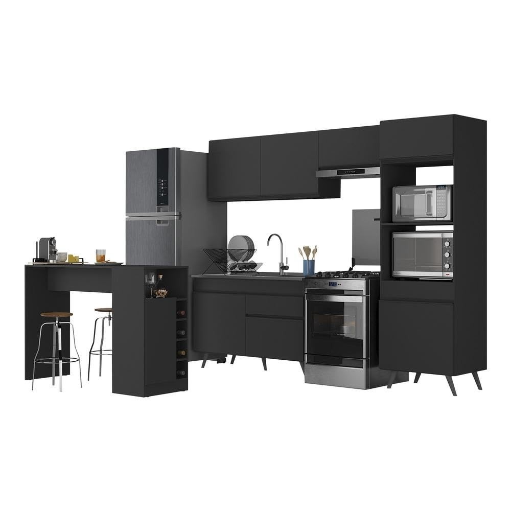 Armário de Cozinha com Bancada Gourmet Veneza Multimóveis - Design Moderno e Espaço Otimizado