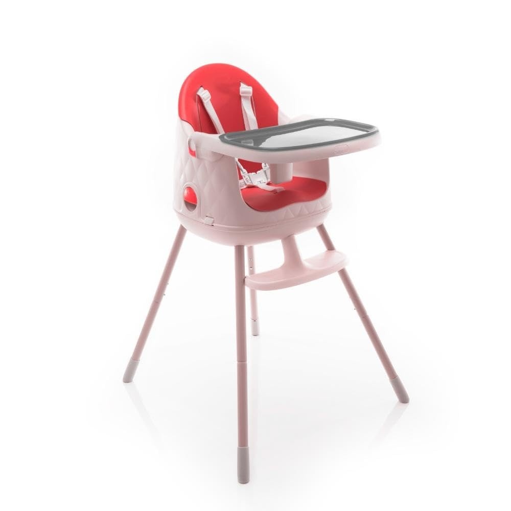 Safety 1st Cadeira de Refeição Jelly 3-em-1 com Bandeja Dupla e Design Ergonômico - Vermelho